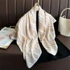 90*90cm Square Luxury Brand Women Scarf Silk Striped Print Designer Hijabs Female Neckerchief Scarves Wrap Headband Bandana