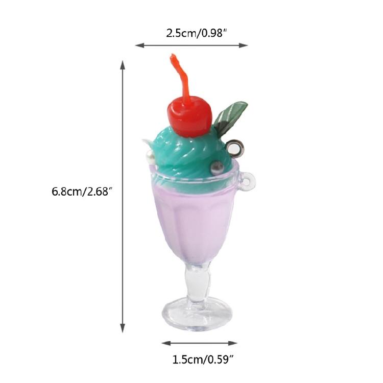 Fun Colorful Juice Cup Charm Keychain Fruit Juice Drink Cup Pendant Keyring