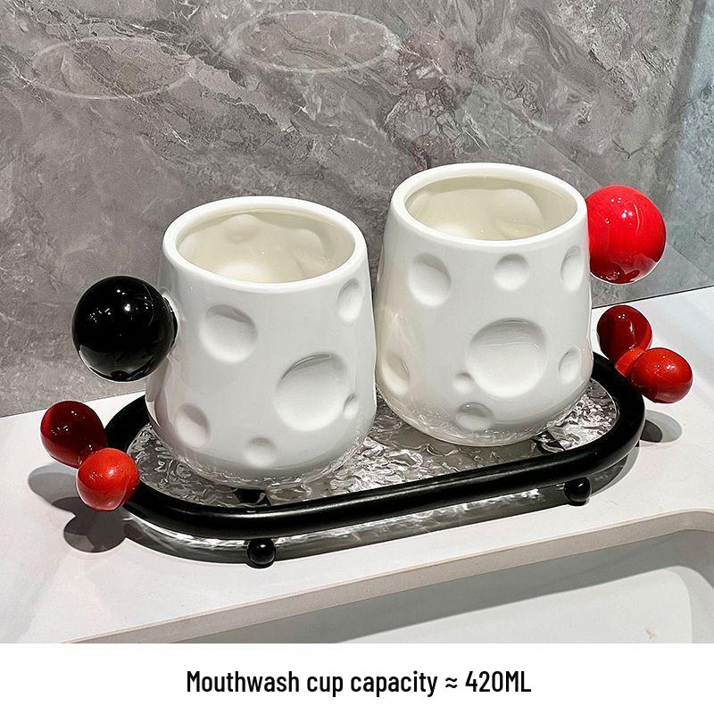 Luxury Ceramic Toothbrush Holder - Elegant High-End Design for Couples