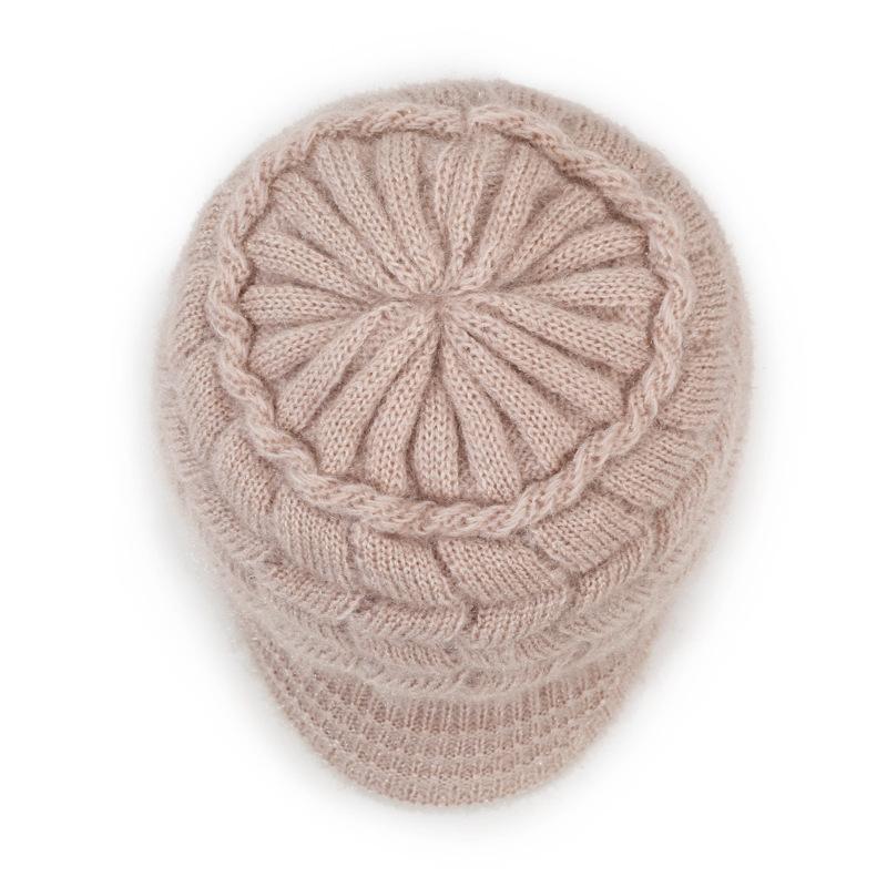 Autumn Winter Women's Hat Thick Wool Hat with Duck Tongue Middle-Aged and Elderly Knitted Hat Mother Hat Pullover Hat
