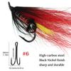 #6 Double Hook Salmon Steelhead Wet Flies, Intruder Style Fox Tail Streamer Fishing Lure, Trout Bass Bait Freshwater & Saltwater