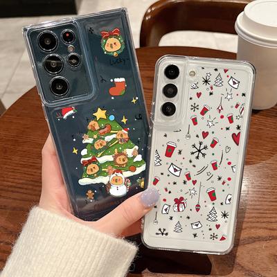Cartoon Geschenke Weihnachten Hülle Für Samsung Galaxy A56 A55 A54 5G A36 A35 A26 A17 A16 A15 S21 FE S22 S23 S24 Plus S25 Ultra Capa