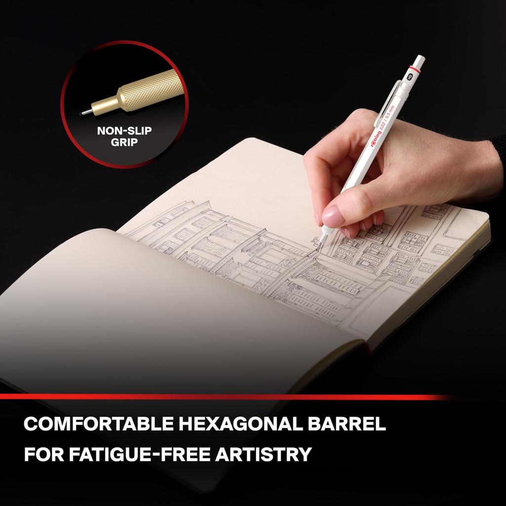 Rotring Mechanical Rose rOtring Mechanical Premium Writing Made in Drafting Professional Ballpoint Pen Pencil, Gold, 600mm, 2158794, 0.5mm, Pencil,