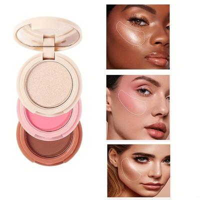 Highlight Blush Repair Volume 3in1 All-in-one Disc Brighten Skin Tone Improve Nose Shadow Makeup Suitable for Women