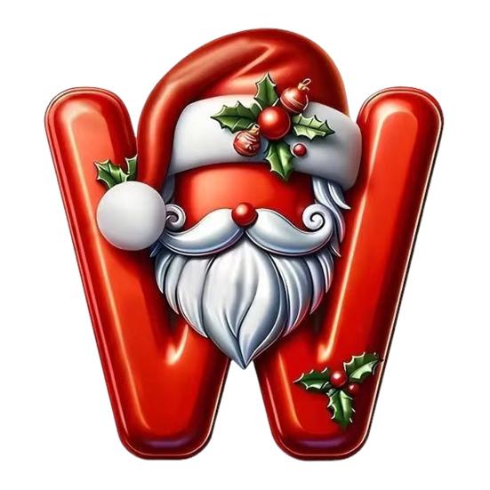 26 Letters Christmas Ornaments Personalized Santa Claus Monogram Initial Letter Xmas Tree Pendant for Tree DIY Craft Home Decor