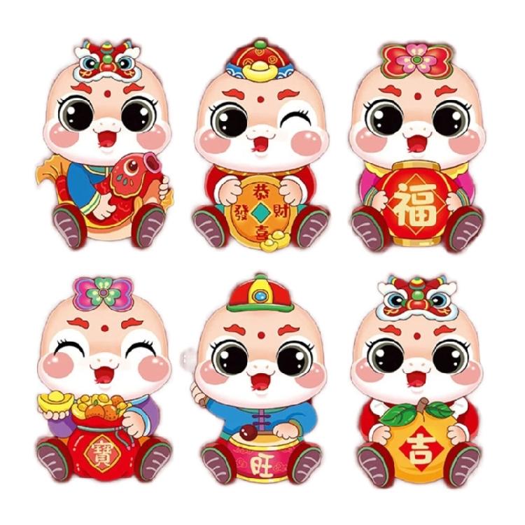 6Pcs Cartoon Money Bag Envelopes Spring Festival Luck Money Pocket Blessing Redness Envelope Paper Money Pocket