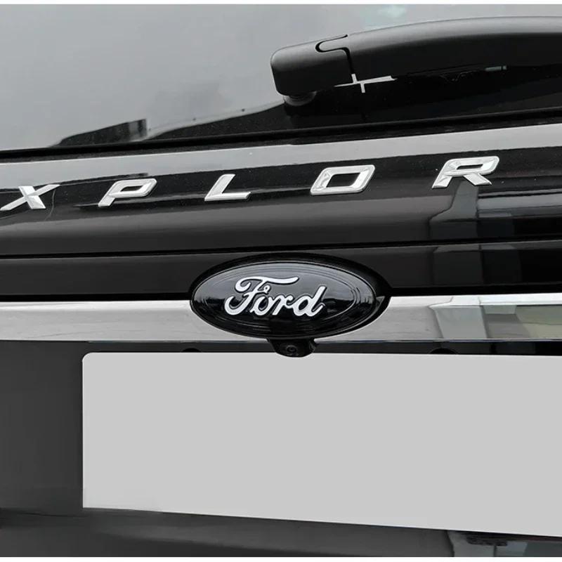 Car Sticker 3pcs Car Front Rear Cover Badge Steering Wheel Sticker for Ford Kuga Mondeo Explorer Escape ST Focus Edge Taurus Equ