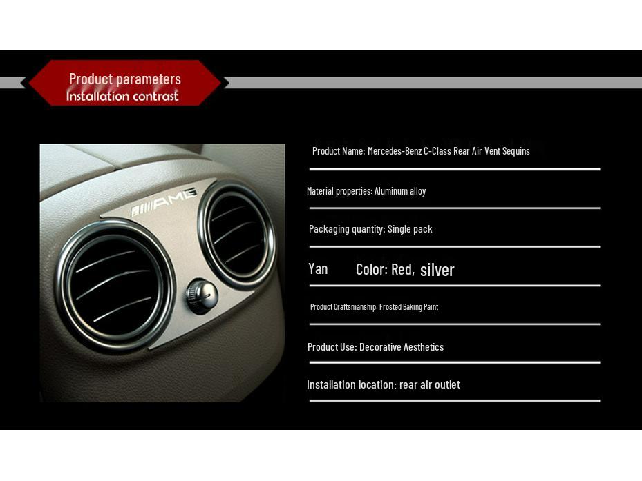 Mercedes-Benz Dekorativer Aufkleber für die hintere Lüftungsöffnung für die neue C-Klasse, GLC, E-Klasse