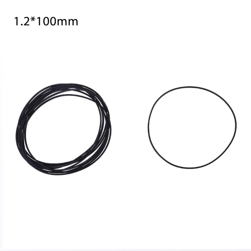 10Pcs/bag 1.2mm Universal Cassette Tape Machine Belts Assorted Common Flat Rubber Belt for Recorders  DVD