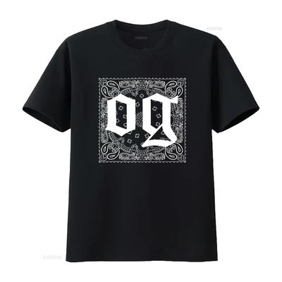 Camiseta OG Masculina Original Gangster East Los Cholo Lowrider Design com Padrão de Bandana 19587 vintage Lavada Respirável Levemente