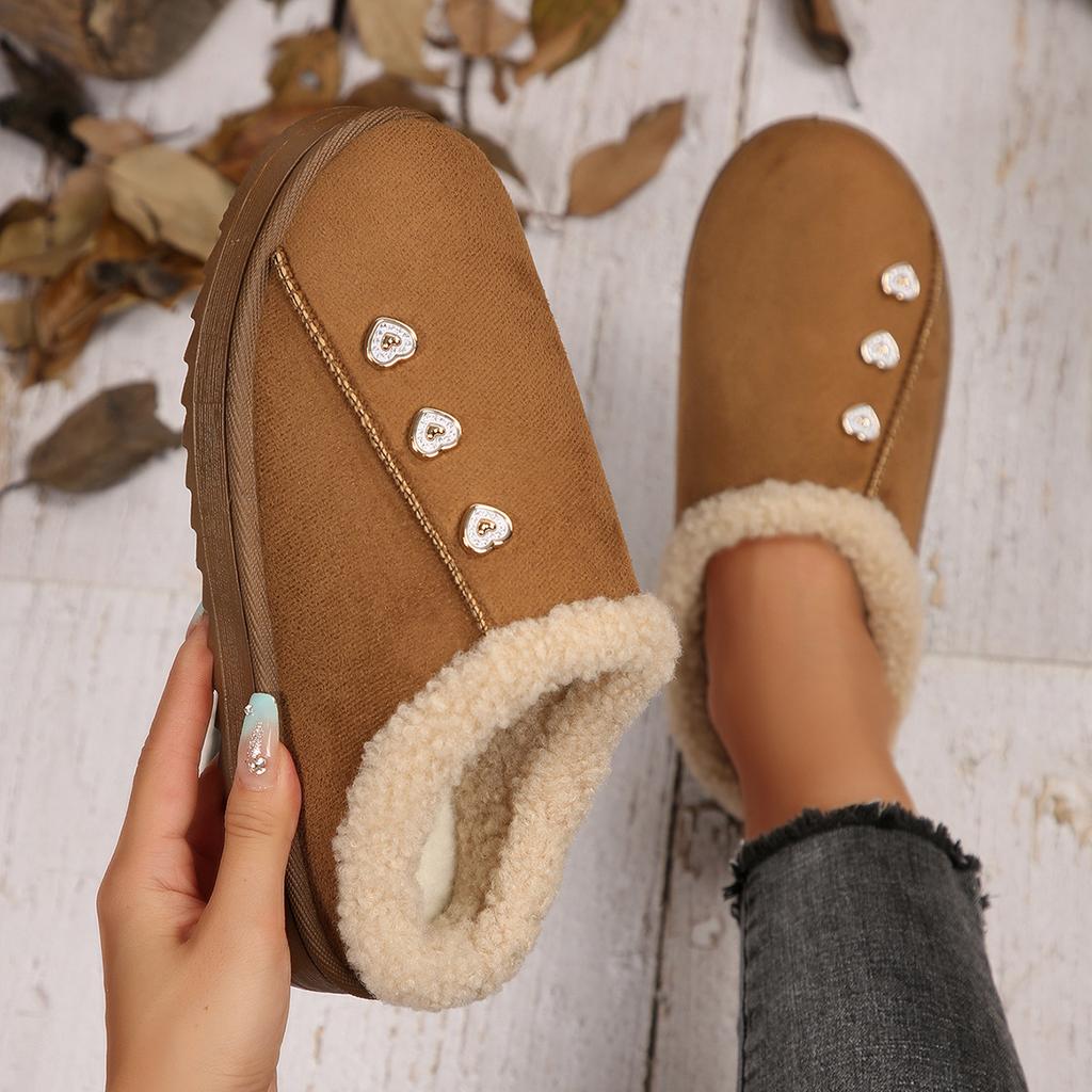 Women's Lazy Snowfield Boots Women's Winter New Fashion Baotou Fleece Warm Slippers Cotton Shoes