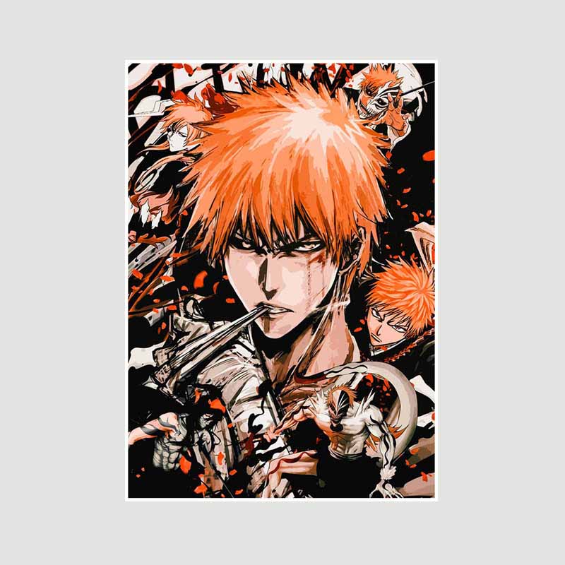 Japanese Anime Bleach Poster Decor Retro White Paper Posters and Prints Wall Art Painting Bedroom Bar Cafe Decoration Mural Fans Collection Gifts