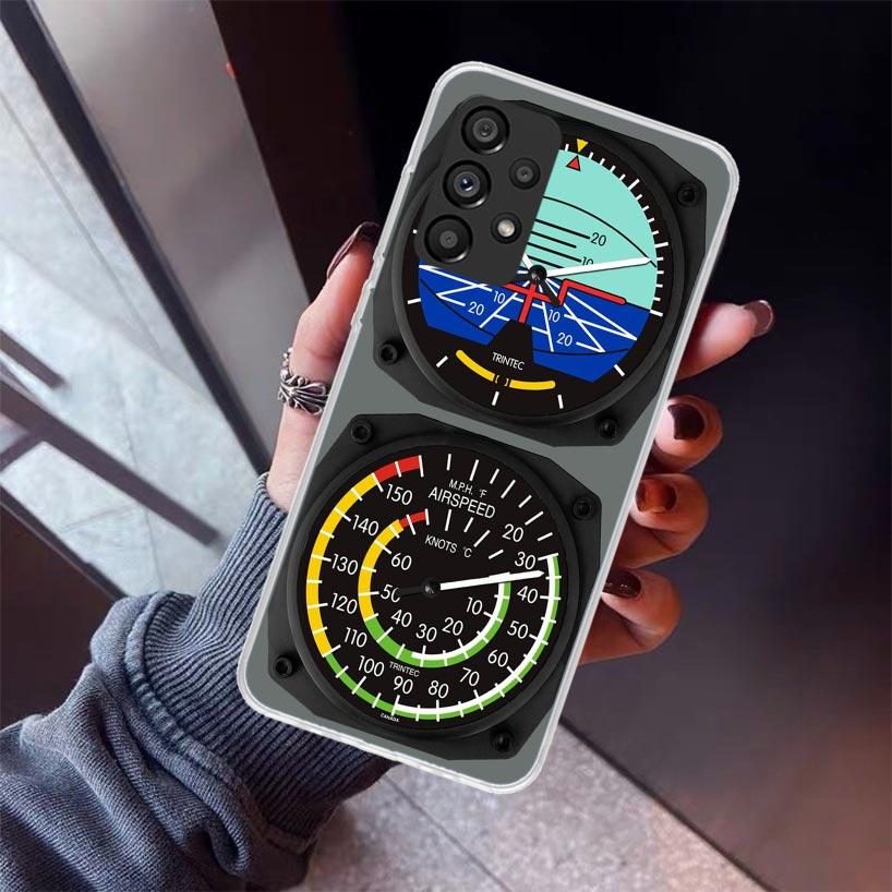 Aviation Aeroplane Helicopter Cockpit Instrument Phone Case For Samsung Galaxy A12 A52S A42 A32 A22 A51 A50 Note 20 Ultra 10 S10