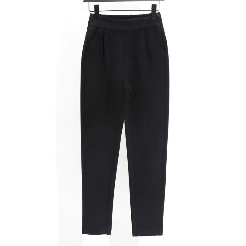 Women's High-Waisted Woolen Slimming Carrot Suit Pants - Autumn/Winter Casual Loose Fit Harem Style
