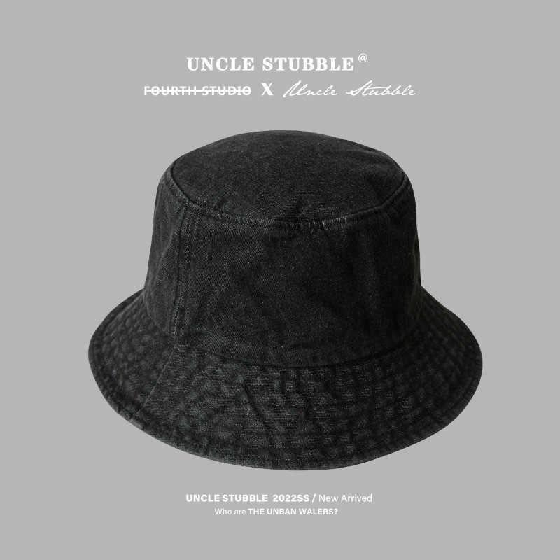 Autumn and Winter Denim Hat Women's Versatile Bucket Hat Big Head Circumference Showing Face Small Bucket Hat Retro Washing Basin Hat