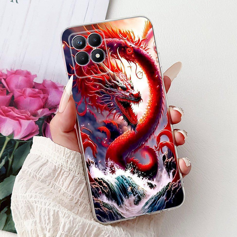 Clear Cover For Realme 8i Case RMX3151 Luxury Butterfly Love Flowers Cool Painted Phone Case For Realme Narzo 50 RMX3286 Cover