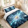 Bedding Set 1 Duvet Cover 2 Pillowcases Manchester City Print Bedroom Home Decoration