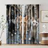2 Pcs, Filtering Curtains (excluding Rods, Non-movable, Without Batteries) Cute Cat (2) for Use In Bedrooms and Living Rooms