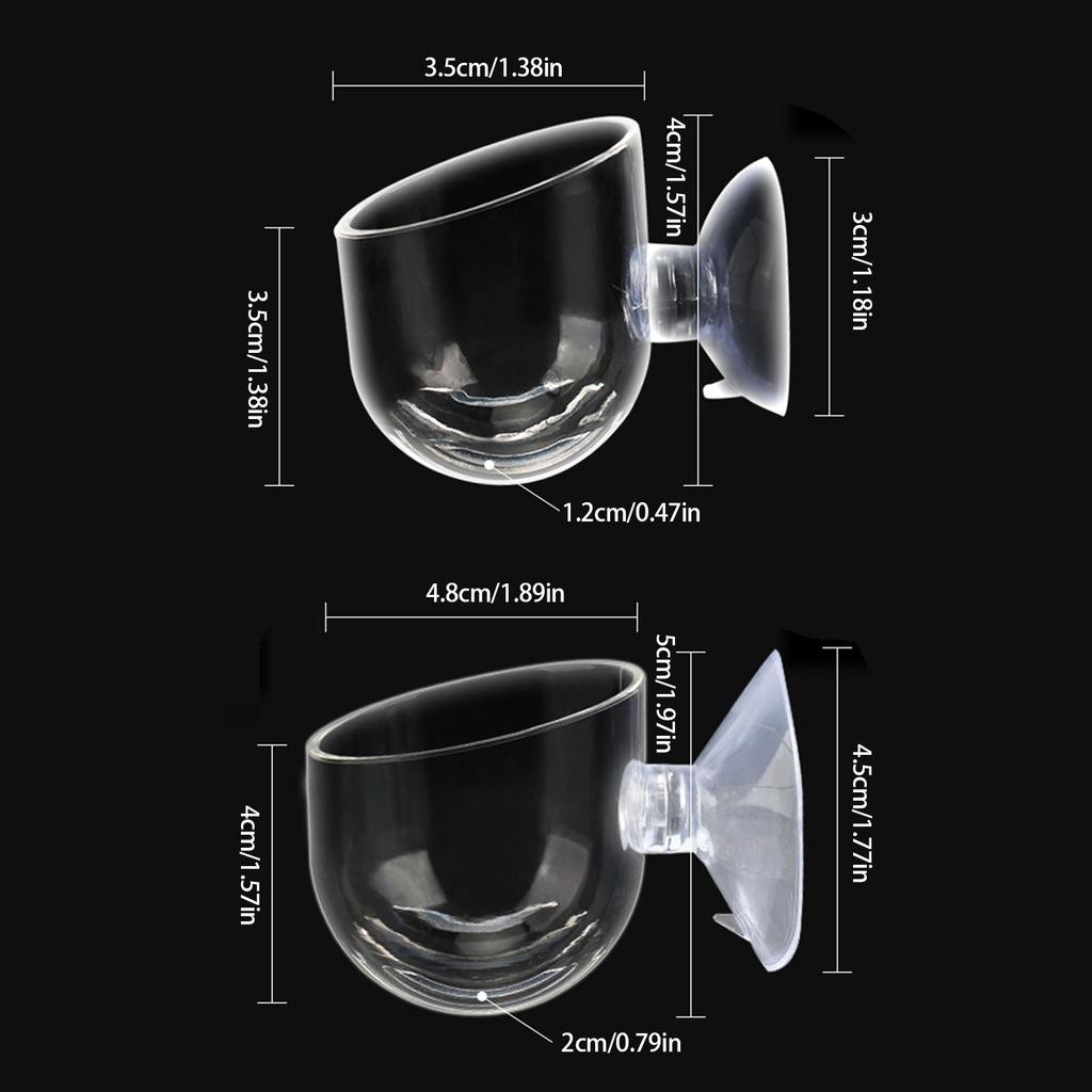 Pack Of 10 Aquarium Plant Holder Suction Cup Designs Acrylic Feeding Bowl For Shrimp And Small Tropical Fish Feeding