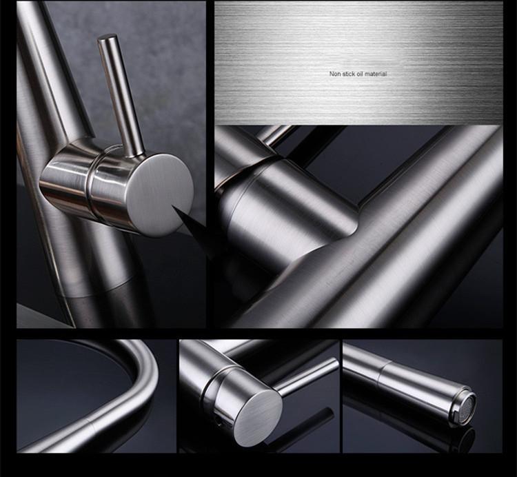 Brushed Gold Pull Out Kitchen Faucets Brass Lead Free Sink Faucets Sink Tap Rotating Spout Mixers Tap Hot Cold Water Crane