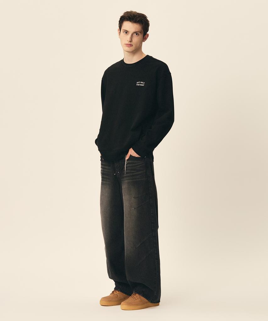 NOT ONLY FOR TODAY Essential Logo Embroidered Sweatshirt (2 Colors)