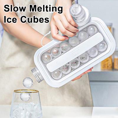 Eiswürfelform mit dicht schließendem Deckel Eisaufbewahrungsbehälter BPA-freier Silikon-Kugel-Eisbereiter Langschmelzend Einfach zu lösen Stapelbare Eisballschale für Whiskey