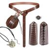 6Pcs Practical PU Belts Role Play Belt Set With Adjustable Buckles Medieval Costume Accessory for Men