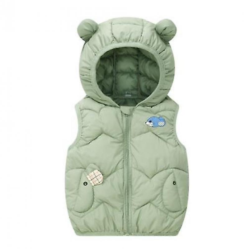 2023 Autumn And Winter New Arrival Children's Clothing Boys And Girls Hooded Down Vest Boys And Girls Cartoon Zipper Thickened Warm Vest
