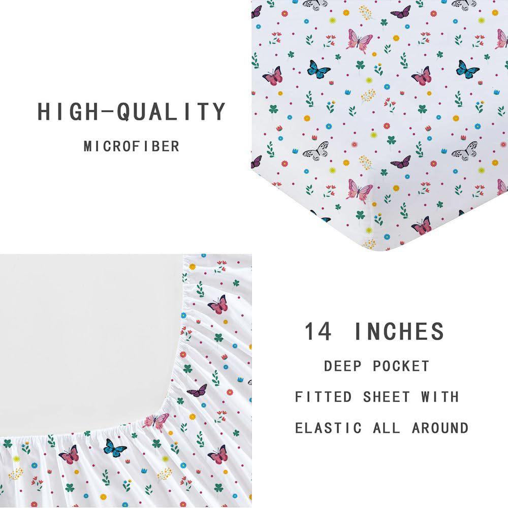 Butterfly Pattern Bed Hat Three-Piece Digital Printing Bedding Bed Hat Three-Piece Set Children And Adults