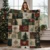 Christmas Geometric Theme Digital-printed Polyester Velvet Flannel Soft Sofa Cover Blanket Fleece Sofa Cover Blankets for Beds