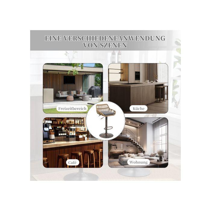 Tabourets De Bar Modernes Lot De 2 Chaises Réglables Avec Repose-pieds Pour Cuisine, Salle À Manger (gris)