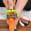 3-in-1 Peeler with Double-Knife Design Shredding Scraping Ergonomic Anti-Slip Handle Lightweight Portable Fruit Vegetable Peeler Kitchen Tool