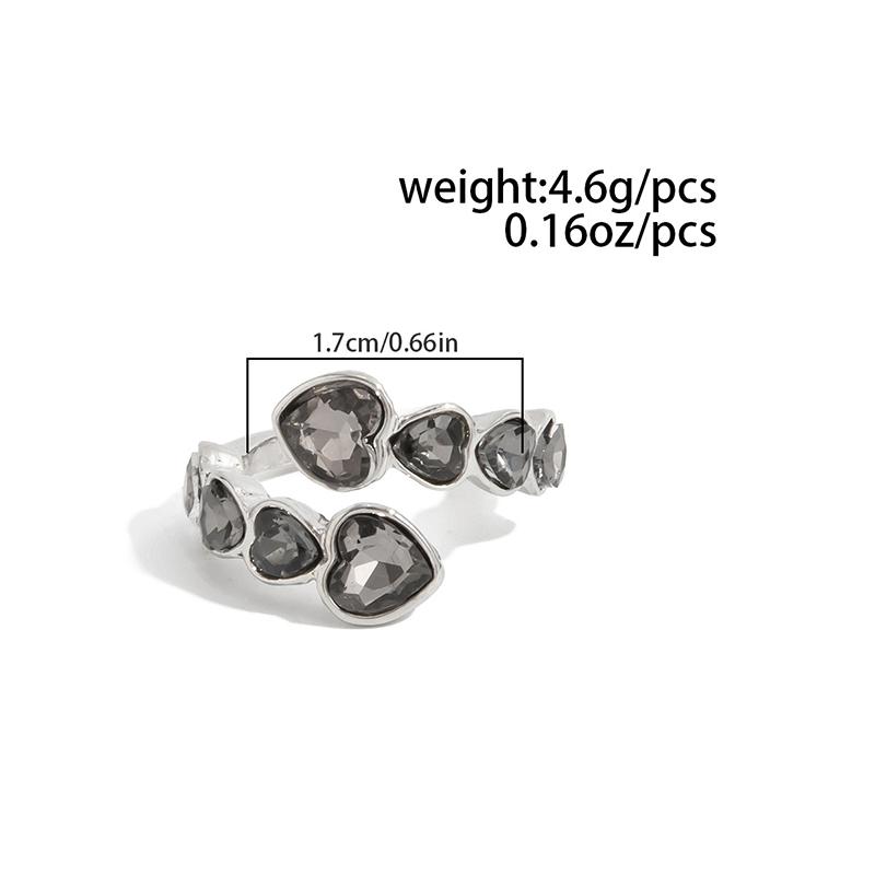 Luxury Style Geometric Acrylic Crystal Elastic Bracelet Women Ring