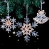 New Christmas Ornament Sequins Ice Crystal Transparent Pendant Snowflake Butterfly Elk Christmas Tree Ornament Pendant