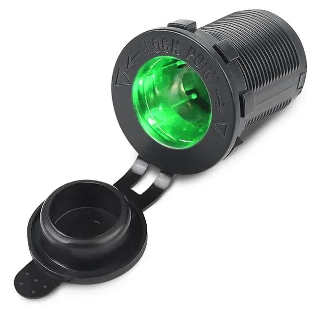 Car Cigarette Lighter Socket 12V 24V Waterproof Plug Power Outlet Adapter for Marine Boat Motorcycle Truck RV ATV with 60CM Wire