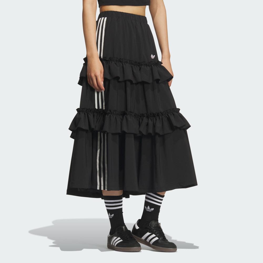 adidas Oryginalna Spódnica Midi w Paski, Prosta, Sportowa, Modna, Damska KQ6505