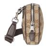 Gucci Classic Double G Pattern Design Zipper Closure GG Canvas Shoulder Bag Mini Men's Beige and Dark Brown