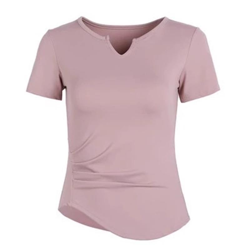 Women's Slimming V-Neck T-Shirt - Quick-Dry, Breathable, Ideal for Fitness & Sports.