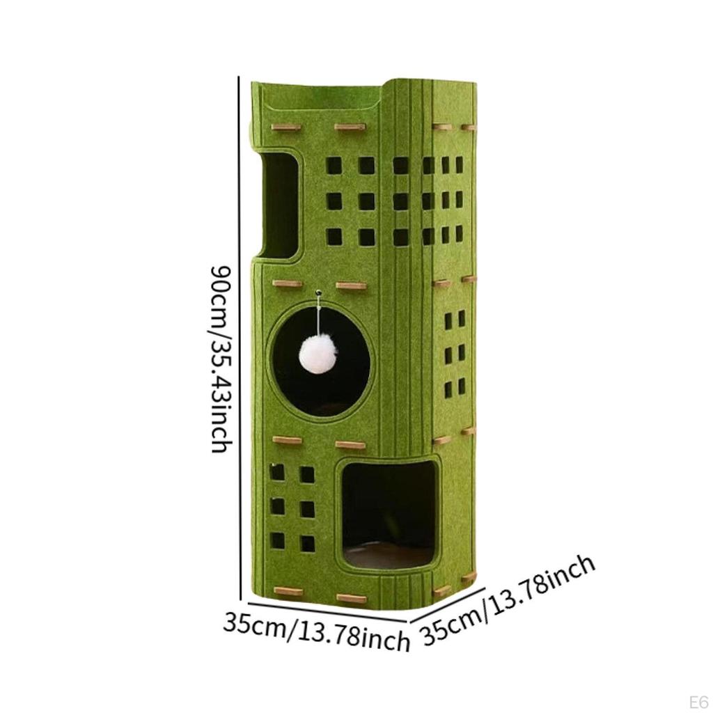 Katzenbett Höhle Haus Versteckmöbel Haushalt Mehrschichtig mit Spielzeug für Kätzchen Spielen Indoor