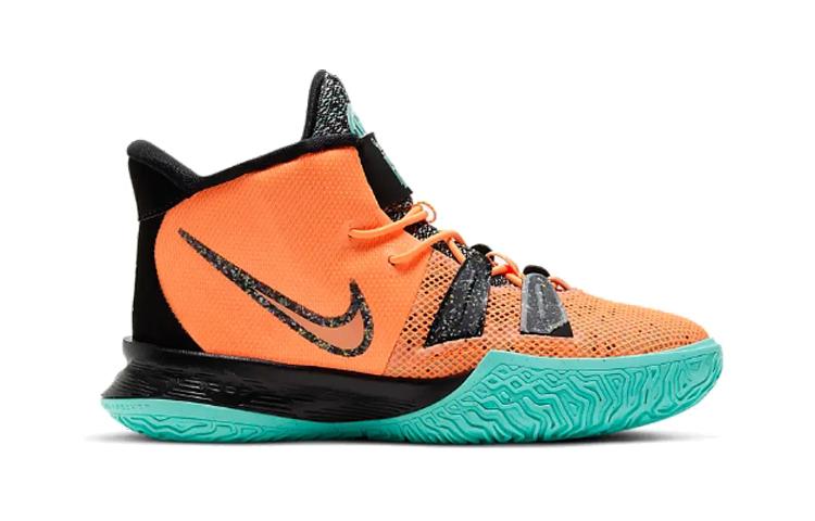 Nike Kyrie 7 Play For The Future BP Mid top Children's Basketball Shoes Black Orange Green Children Aged 3 7 Years Old CW3236-800