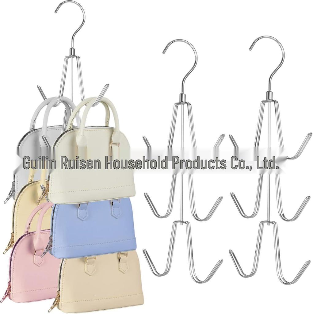 Multifunctional 6-Tier Pants Hanger with 8 Hooks & 10 Clips for Hats, Belts, and Underwear Storage