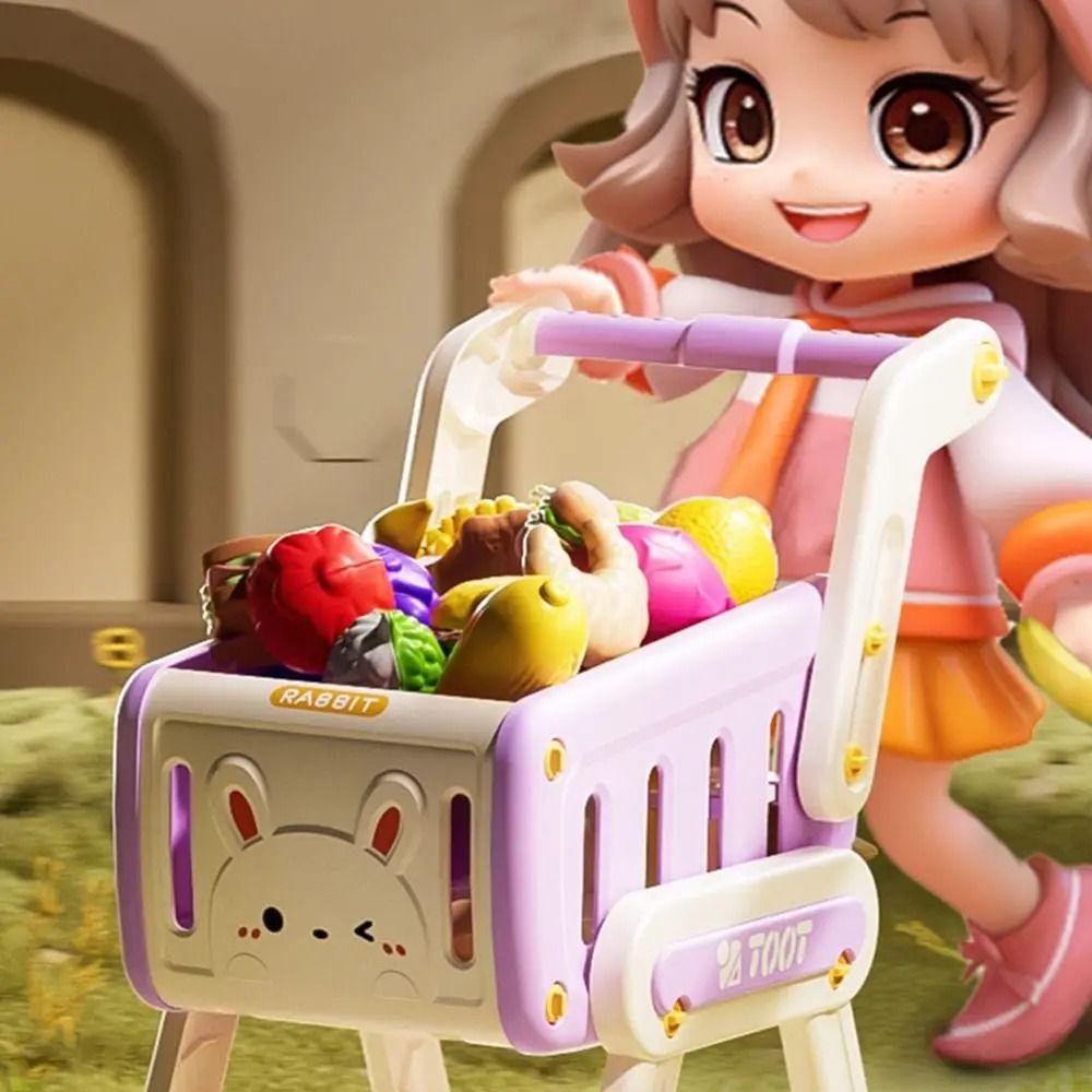 Simulation Supermarket Trolley Toy 32PCS/Set Pretend Shopping Playset Toy  Playing House