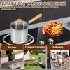 Deep Fryer Pot 304 Stainless Steel Deep Oil Fryer Deep Fryer Pot Japanese Tempura Deep Fryers for Frying Fish Shrimp Chicken