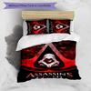 3er Set Bettwäsche mit Assassin's Creed Design - HD-bedruckte Bettwäsche mit 1 Bettbezug und 2 Kissenbezügen - Perfekt für Zuhause und Wohnheim-Dekoration