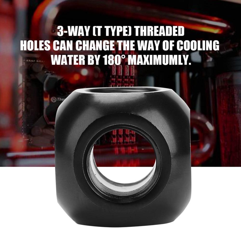 G1/4 Threaded Water Cooling Fitting 3 Way 3 Way Brass Adapter  Computer Water Cooling