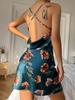 Sexy V-Neck Crisscross Strappy Backless Summer Pajama Dress for Women - Solid Color, Imitation Silk