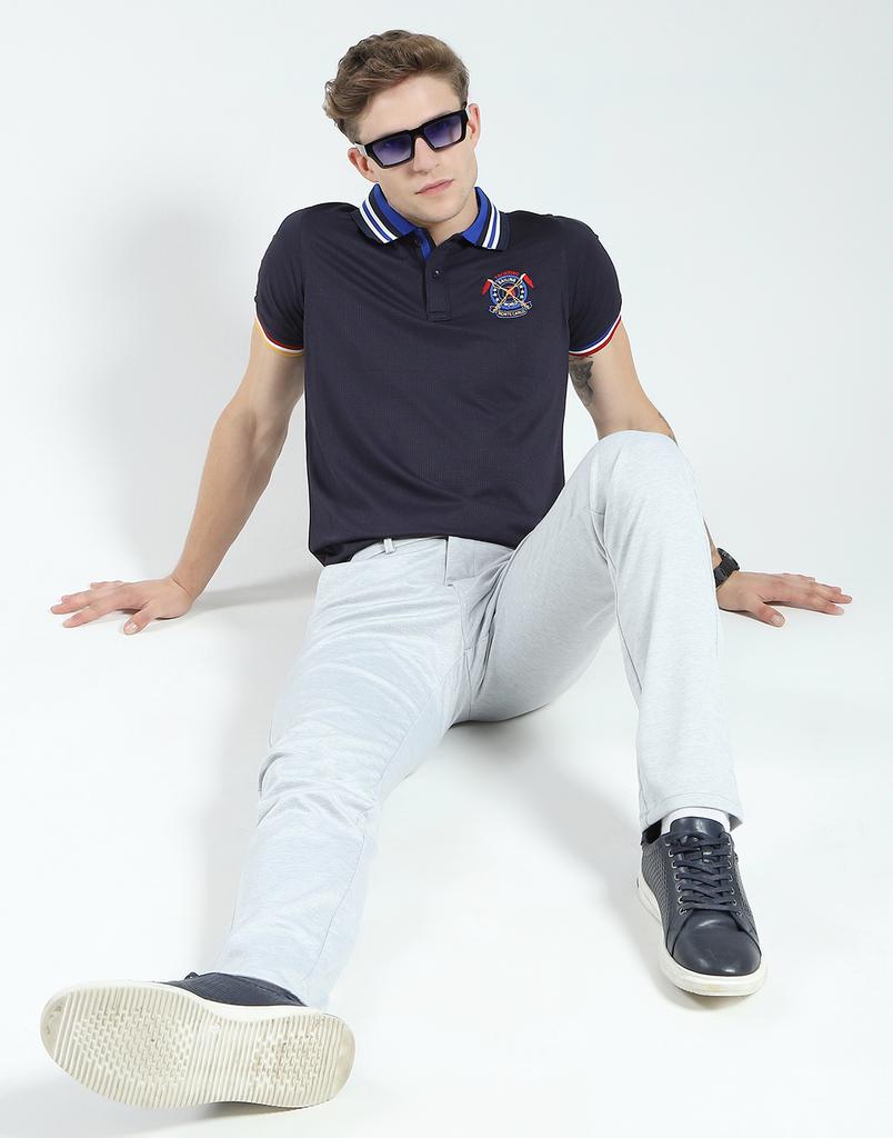 Monte Carlo Men's Regular Fit Solid Polo Half Sleeve T-Shirt