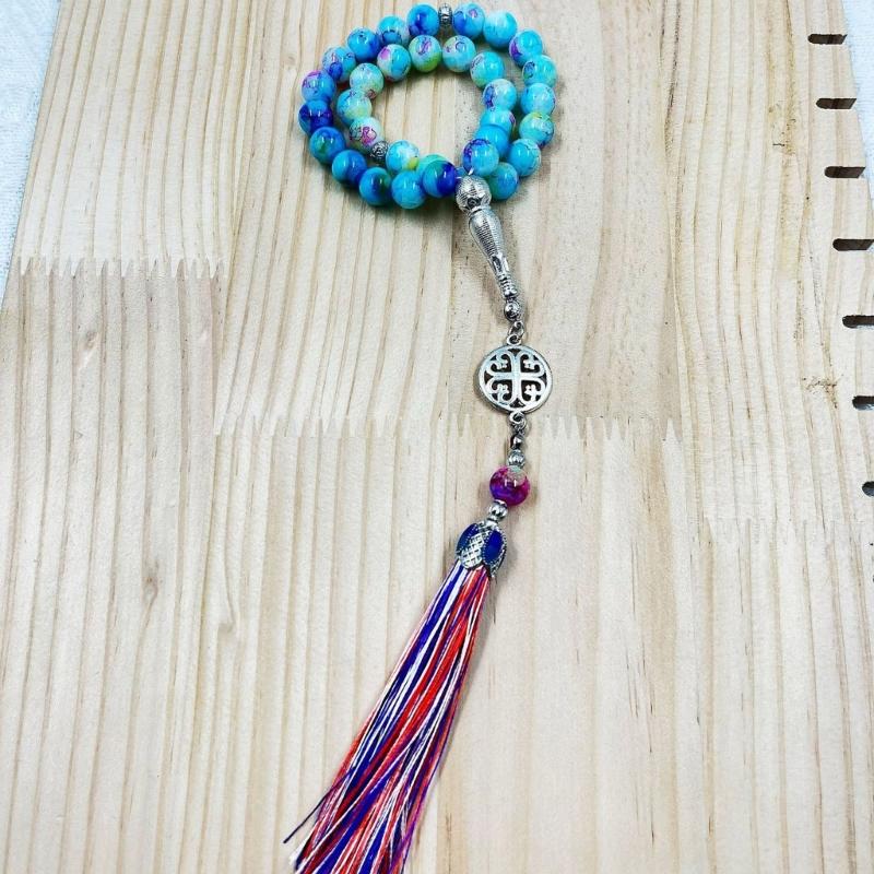 Elegant Prayer Beads Rosary Bracelet Prayer Bracelet Glass Texture Beads Bracelet Suitable for Various Occasions