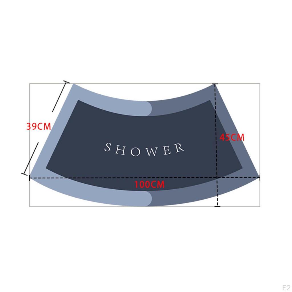 Curved Bath Mat, Toilet Non-Slip Bathtub Floor Rug for Quadrant Shower Cubicle,