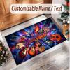 Music Guitar Theme Soft Crystal Velvet Rug Custom Name & Text Print Non Slip Floor Rug for Bedroom Living Room